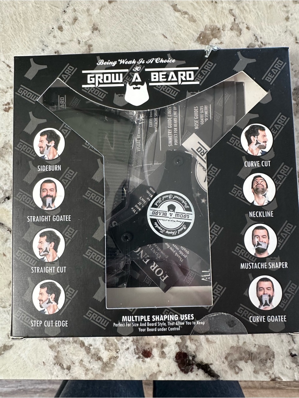 Black Beard Shaping Tool – Precision Grooming Template